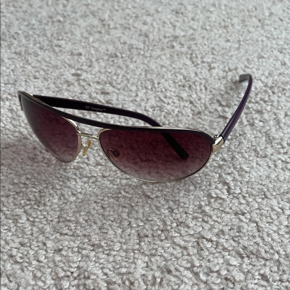 Chic Purple Sunglasses with Gold Trim